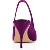 imageFSJ Women Classic Mid High Heels Pointy Toe Pumps Elastic Strap Slingback Sandal Formal Dress Shoes Size 415 USPurple