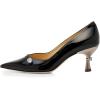 imageFSJ Women Classic Pointed Toe Low Heel Pumps Unique Kitten Heel Slip On Comfort Ladies Daily Office Work Shoes Size 415 USBlack