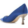 imageFSJ Women Classic Pointed Toe Low Heel Pumps Unique Kitten Heel Slip On Comfort Ladies Daily Office Work Shoes Size 415 USBlue