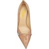 imageFSJ Women Classic Pointed Toe Low Heel Pumps Unique Kitten Heel Slip On Comfort Ladies Daily Office Work Shoes Size 415 USNude