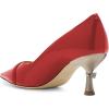 imageFSJ Women Classic Pointed Toe Low Heel Pumps Unique Kitten Heel Slip On Comfort Ladies Daily Office Work Shoes Size 415 USRed