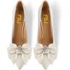 imageFSJ Women Cute Rhinestone Bow Pointed Toe Pumps Shining Crystal Bowtie Chunky Block High Heel Slip On Homecoming Party Dress Shoes Size 415 USBeige