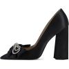 imageFSJ Women Cute Rhinestone Bow Pointed Toe Pumps Shining Crystal Bowtie Chunky Block High Heel Slip On Homecoming Party Dress Shoes Size 415 USBlack