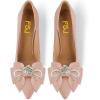 imageFSJ Women Cute Rhinestone Bow Pointed Toe Pumps Shining Crystal Bowtie Chunky Block High Heel Slip On Homecoming Party Dress Shoes Size 415 USPink