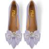 imageFSJ Women Cute Rhinestone Bow Pointed Toe Pumps Shining Crystal Bowtie Chunky Block High Heel Slip On Homecoming Party Dress Shoes Size 415 USPurple