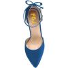 imageFSJ Women Dorsay Pointy Toe Ankle Strappy Pumps Mid Heels Bowknots Sandals Sexy Party Dress Shoes Size 415 USBlue