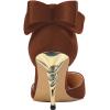 imageFSJ Women Dorsay Pointy Toe Ankle Strappy Pumps Mid Heels Bowknots Sandals Sexy Party Dress Shoes Size 415 USBrown