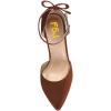 imageFSJ Women Dorsay Pointy Toe Ankle Strappy Pumps Mid Heels Bowknots Sandals Sexy Party Dress Shoes Size 415 USBrown