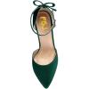 imageFSJ Women Dorsay Pointy Toe Ankle Strappy Pumps Mid Heels Bowknots Sandals Sexy Party Dress Shoes Size 415 USEmerald