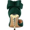 imageFSJ Women Dorsay Pointy Toe Ankle Strappy Pumps Mid Heels Bowknots Sandals Sexy Party Dress Shoes Size 415 USEmerald