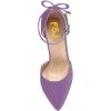 imageFSJ Women Dorsay Pointy Toe Ankle Strappy Pumps Mid Heels Bowknots Sandals Sexy Party Dress Shoes Size 415 USLavender
