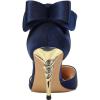 imageFSJ Women Dorsay Pointy Toe Ankle Strappy Pumps Mid Heels Bowknots Sandals Sexy Party Dress Shoes Size 415 USNavy