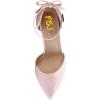 imageFSJ Women Dorsay Pointy Toe Ankle Strappy Pumps Mid Heels Bowknots Sandals Sexy Party Dress Shoes Size 415 USPink