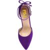 imageFSJ Women Dorsay Pointy Toe Ankle Strappy Pumps Mid Heels Bowknots Sandals Sexy Party Dress Shoes Size 415 USPurple