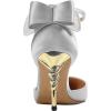 imageFSJ Women Dorsay Pointy Toe Ankle Strappy Pumps Mid Heels Bowknots Sandals Sexy Party Dress Shoes Size 415 USSilver