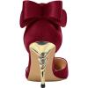 imageFSJ Women Dorsay Pointy Toe Ankle Strappy Pumps Mid Heels Bowknots Sandals Sexy Party Dress Shoes Size 415 USWine