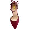 imageFSJ Women Dorsay Pointy Toe Ankle Strappy Pumps Mid Heels Bowknots Sandals Sexy Party Dress Shoes Size 415 USWine