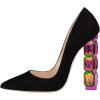 imageFSJ Women Jeweled High Heel Pointed Toe Pump Slip On Sparkling Crystal Bead Heel Sexy Ladies Bridal Evening Shoes Size 415 USBlack Suede