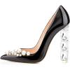 imageFSJ Women Jeweled High Heel Pointed Toe Pump Slip On Sparkling Crystal Bead Heel Sexy Ladies Bridal Evening Shoes Size 415 USBlackpearls