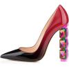 imageFSJ Women Jeweled High Heel Pointed Toe Pump Slip On Sparkling Crystal Bead Heel Sexy Ladies Bridal Evening Shoes Size 415 USBlackred