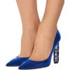 imageFSJ Women Jeweled High Heel Pointed Toe Pump Slip On Sparkling Crystal Bead Heel Sexy Ladies Bridal Evening Shoes Size 415 USBlue