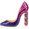 imageFSJ Women Jeweled High Heel Pointed Toe Pump Slip On Sparkling Crystal Bead Heel Sexy Ladies Bridal Evening Shoes Size 415 USBlue Purple