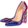 imageFSJ Women Jeweled High Heel Pointed Toe Pump Slip On Sparkling Crystal Bead Heel Sexy Ladies Bridal Evening Shoes Size 415 USBlue Purple