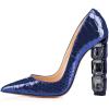 imageFSJ Women Jeweled High Heel Pointed Toe Pump Slip On Sparkling Crystal Bead Heel Sexy Ladies Bridal Evening Shoes Size 415 USBluesnake