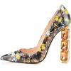 imageFSJ Women Jeweled High Heel Pointed Toe Pump Slip On Sparkling Crystal Bead Heel Sexy Ladies Bridal Evening Shoes Size 415 USButterfly