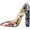 imageFSJ Women Jeweled High Heel Pointed Toe Pump Slip On Sparkling Crystal Bead Heel Sexy Ladies Bridal Evening Shoes Size 415 USCartoon