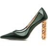 imageFSJ Women Jeweled High Heel Pointed Toe Pump Slip On Sparkling Crystal Bead Heel Sexy Ladies Bridal Evening Shoes Size 415 USDark Green