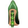 imageFSJ Women Jeweled High Heel Pointed Toe Pump Slip On Sparkling Crystal Bead Heel Sexy Ladies Bridal Evening Shoes Size 415 USGreen Gradient
