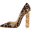 imageFSJ Women Jeweled High Heel Pointed Toe Pump Slip On Sparkling Crystal Bead Heel Sexy Ladies Bridal Evening Shoes Size 415 USLeopard Patent