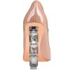 imageFSJ Women Jeweled High Heel Pointed Toe Pump Slip On Sparkling Crystal Bead Heel Sexy Ladies Bridal Evening Shoes Size 415 USNude