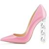 imageFSJ Women Jeweled High Heel Pointed Toe Pump Slip On Sparkling Crystal Bead Heel Sexy Ladies Bridal Evening Shoes Size 415 USPink