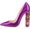 imageFSJ Women Jeweled High Heel Pointed Toe Pump Slip On Sparkling Crystal Bead Heel Sexy Ladies Bridal Evening Shoes Size 415 USPurple