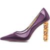 imageFSJ Women Jeweled High Heel Pointed Toe Pump Slip On Sparkling Crystal Bead Heel Sexy Ladies Bridal Evening Shoes Size 415 USPurple Mesh