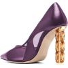 imageFSJ Women Jeweled High Heel Pointed Toe Pump Slip On Sparkling Crystal Bead Heel Sexy Ladies Bridal Evening Shoes Size 415 USPurple Mesh