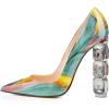 imageFSJ Women Jeweled High Heel Pointed Toe Pump Slip On Sparkling Crystal Bead Heel Sexy Ladies Bridal Evening Shoes Size 415 USQuicksand
