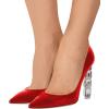 imageFSJ Women Jeweled High Heel Pointed Toe Pump Slip On Sparkling Crystal Bead Heel Sexy Ladies Bridal Evening Shoes Size 415 USRed