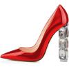 imageFSJ Women Jeweled High Heel Pointed Toe Pump Slip On Sparkling Crystal Bead Heel Sexy Ladies Bridal Evening Shoes Size 415 USRed