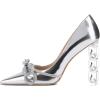 imageFSJ Women Jeweled High Heel Pointed Toe Pump Slip On Sparkling Crystal Bead Heel Sexy Ladies Bridal Evening Shoes Size 415 USSilverbows