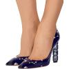 imageFSJ Women Jeweled High Heel Pointed Toe Pump Slip On Sparkling Crystal Bead Heel Sexy Ladies Bridal Evening Shoes Size 415 USStarry
