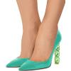 imageFSJ Women Jeweled High Heel Pointed Toe Pump Slip On Sparkling Crystal Bead Heel Sexy Ladies Bridal Evening Shoes Size 415 USTurquoise