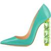 imageFSJ Women Jeweled High Heel Pointed Toe Pump Slip On Sparkling Crystal Bead Heel Sexy Ladies Bridal Evening Shoes Size 415 USTurquoise