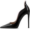 imageFSJ Women Pointed Toe High Heels Sexy Stiletto Pumps Slip On Faux Leather Rhinestone Heeled Sparkly Prom Wedding Dress Shoes Size 415 USBlack