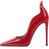 imageFSJ Women Pointed Toe High Heels Sexy Stiletto Pumps Slip On Faux Leather Rhinestone Heeled Sparkly Prom Wedding Dress Shoes Size 415 USRed