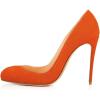 imageFSJ Women Stiletto High Heels Pumps Pointed Toe Slide Formal Party Evening Dress Shoes US Size 415 MOrange