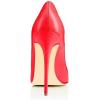 imageFSJ Women Stiletto High Heels Pumps Pointed Toe Slide Formal Party Evening Dress Shoes US Size 415 MRed Leather