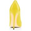 imageFSJ Women Stiletto High Heels Pumps Pointed Toe Slide Formal Party Evening Dress Shoes US Size 415 MYellow Leather